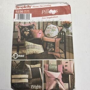 Simplicity 5236 Home Decorating Pillows 9 designs Uncut Sewing Pattern